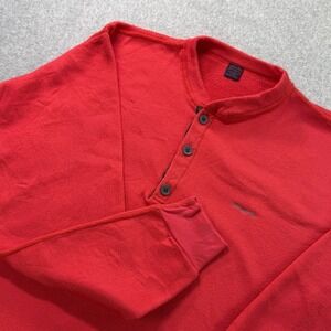 Vintage Patagonia Capilene Fleece‎ Henley Red XL Made in USA 90s Outdoor Top